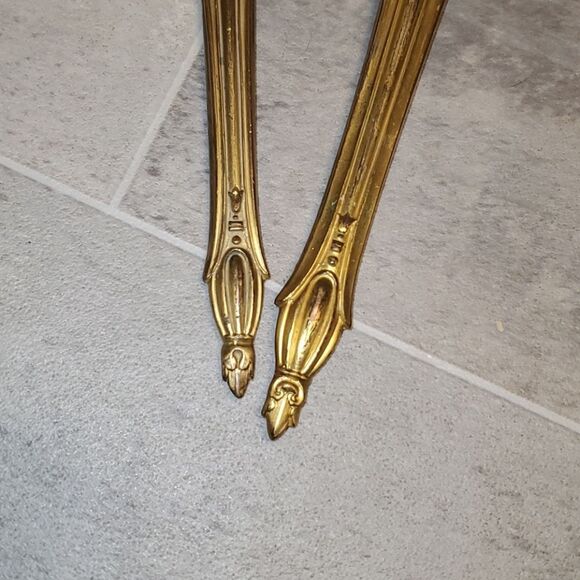 RARE Vintage Brass Beveled Hand Mirror&Brush - Picture 4 of 16